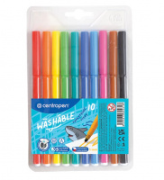 Фломастеры 10 ЦВЕТОВ CENTROPEN Washable, смываемые, вентилируемый колпачок, 7790/10TP, 777901085 купить оптом и в розницу Фломастеры 10 ЦВЕТОВ CENTROPEN Washable, смываемые, вентилируемый колпачок, 7790/10TP, 777901085 купить оптом и в розницу на базе игрушек